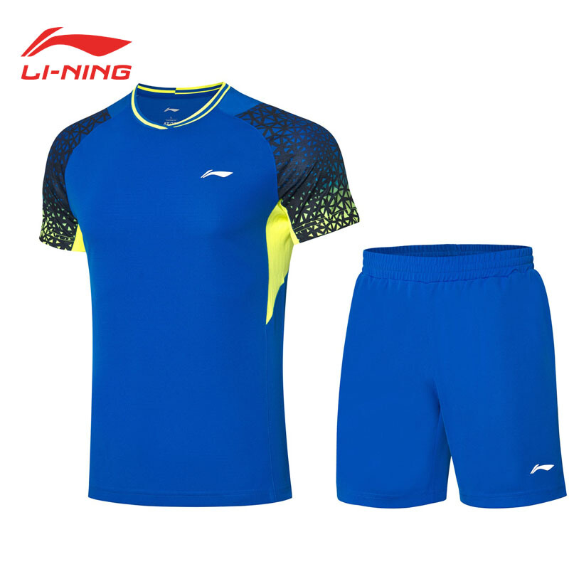 李宁(LI-NING)运动短袖套装 速干羽毛球服套装 AATQ023(男)/AATQ028(女) 购买时备注颜