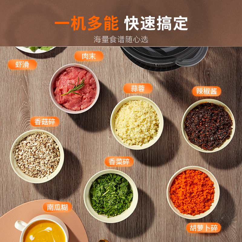 九阳多功能一键绞肉机4.5升大容量玻璃机身不锈钢刀头强力粉碎S45-LA581高清大图
