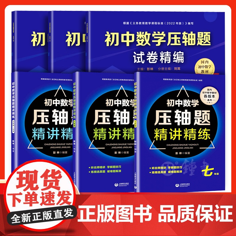 初中数学压轴题精讲精练试卷精编七年级数学压轴题八年级九年级中考数学书初一二初三数学刷题知识大全训练题上下册上海教育出版社
