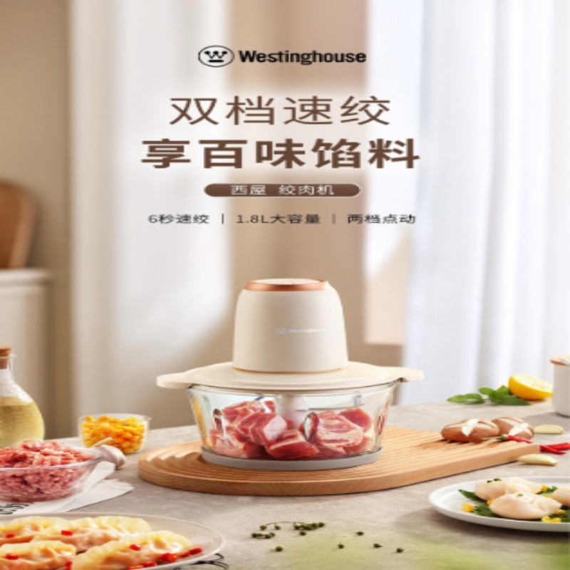 西屋WESTINGHOUSE多功能碎肉机5升绞肉搅拌机按键操控USB充电塑料机身2千克