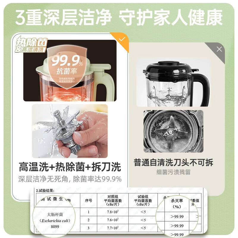 小熊(Bear) 破壁机可拆洗低音低噪家用1.75L多功能全自动自清洁静轻料理机豆浆机榨汁机 PBJ-D12V1高清大图