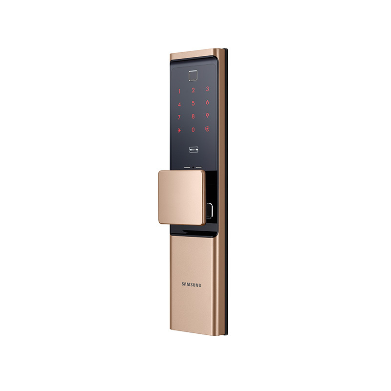 三星(SAMSUNG)指纹锁全自动智能门锁密码锁家用防盗门锁智能锁电子锁WIFI远程解锁SHP-R80[琉璃金]高清大图