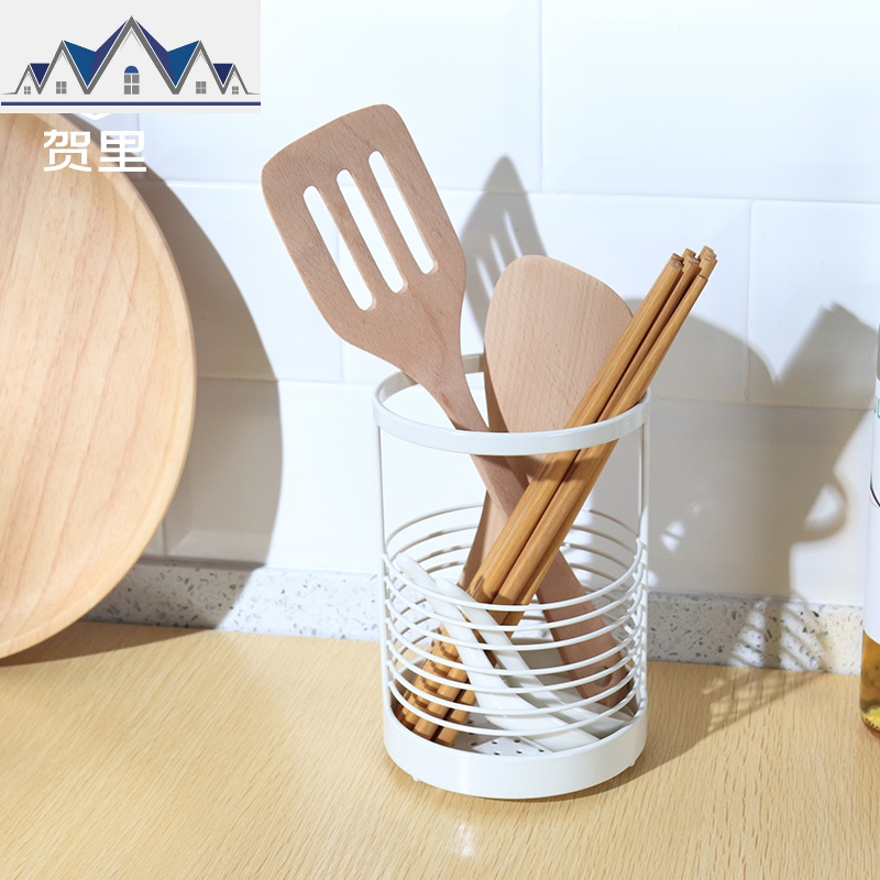 GULEK小清新铁艺刀叉筷子筒 厨房用品沥水储物收纳架餐具笼 三维工匠高清大图