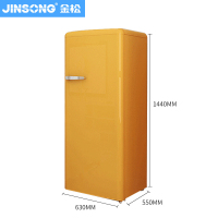 金松 BC-225R 225升[卡普黄]复古冰箱 冷冻冷藏一体 二级能效 家用租房 彩色网红 时尚大容量 静音制冷