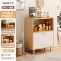 餐边柜茶水柜置物柜家用靠墙边柜客厅立柜收纳架小柜子储物柜矮柜餐边柜 【两门一格】50*30*80cm田园橡木色