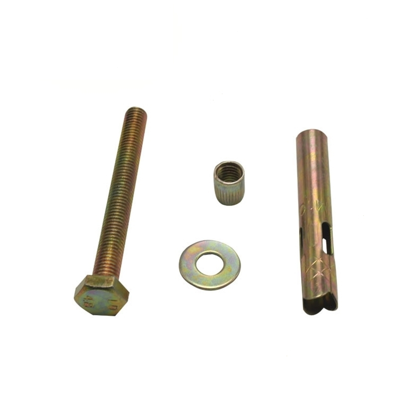 镀彩锌外六角膨胀螺栓古达内置螺丝内爆内迫拉爆68101216