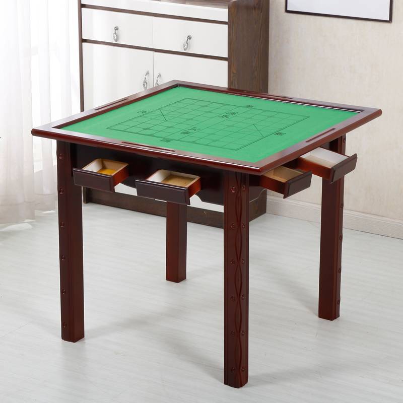 家用实木麻将桌子简易折叠手搓麻雀桌餐桌两用桌棋牌桌麻将台