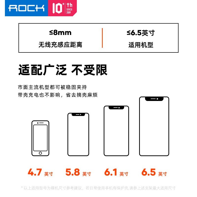 洛克(ROCK) 118A-15W车载无线充电器汽车导航手机支架苹果iPhone12/11/13华为小米出风架 默认1高清大图