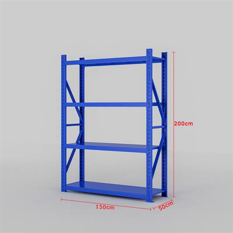 豫亨办公家具重型仓库货架置物架货物架子重型商超仓储货架仓库重型货架多层仓储货架展示架自由组合可拆卸铁架子 加厚款150*50*200蓝色主架