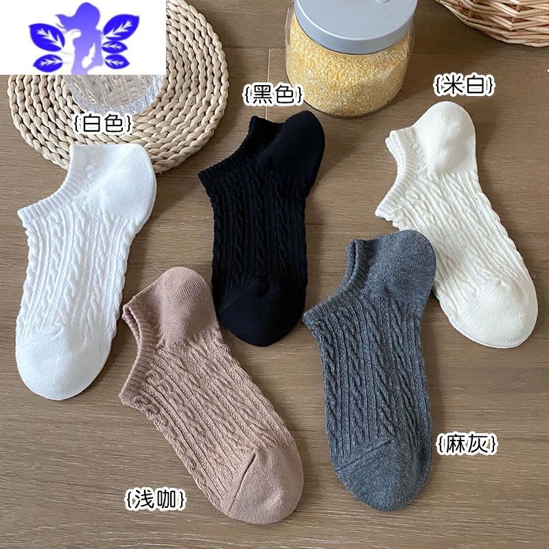 Ideamini白色袜子女短袜浅口夏季薄款日系复古低帮学生纯色船袜女夏天袜子图片