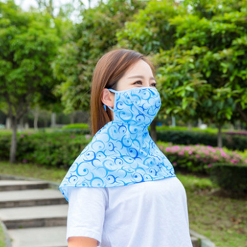 丛林狐 薄款遮阳口罩透气夏季加大护颈女士骑行防尘防护遮阳面罩