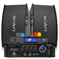 索爱（soaiy） M6 H款卡包套装 音响套装家用商用会议设备卡拉ok专业功放机低音炮蓝牙音箱