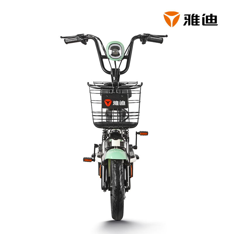 雅迪电动车2020新款铅酸小金果48V电瓶车踏板代步电动自行车 小金果牛油果绿