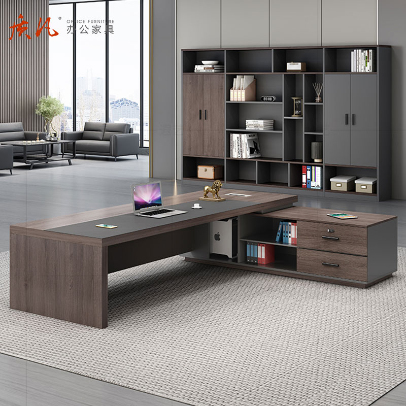 质凡老板桌简约办公桌椅组合大班台经理桌主管桌 2.0米桌高清大图