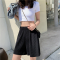 胖mm胯大腿粗女裤子大码女装夏装2021新款胖妹妹宽松休闲阔腿短裤 黑色 S[70--85斤]