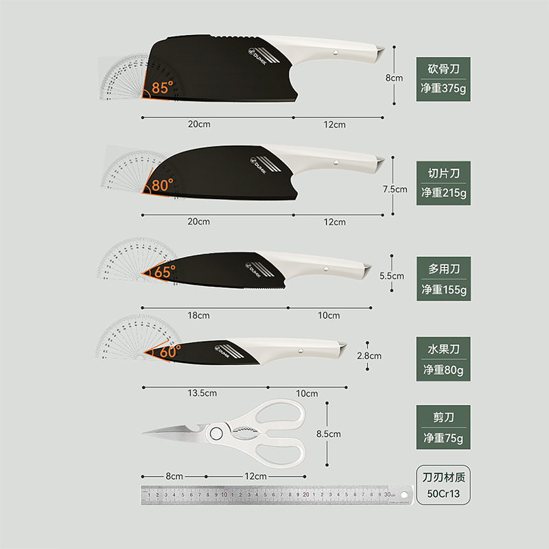 中科德马克(DUMIK) 鲨鱼系列套刀五件套D-DS07H31高清大图
