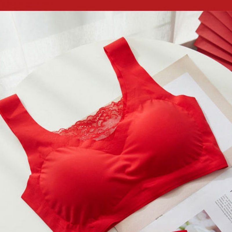 南极人乳胶大红色本命年结婚内衣聚拢收副乳文胸罩