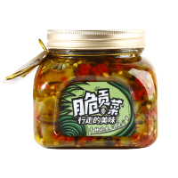 [发2瓶]湖南特产脆贡菜脆椒即食农家自制苔菜脆辣咸菜下饭佐菜