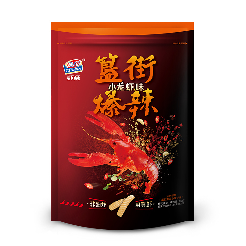 亲亲 膨化食品 虾条簋街爆辣小龙虾味40g（休闲零食）