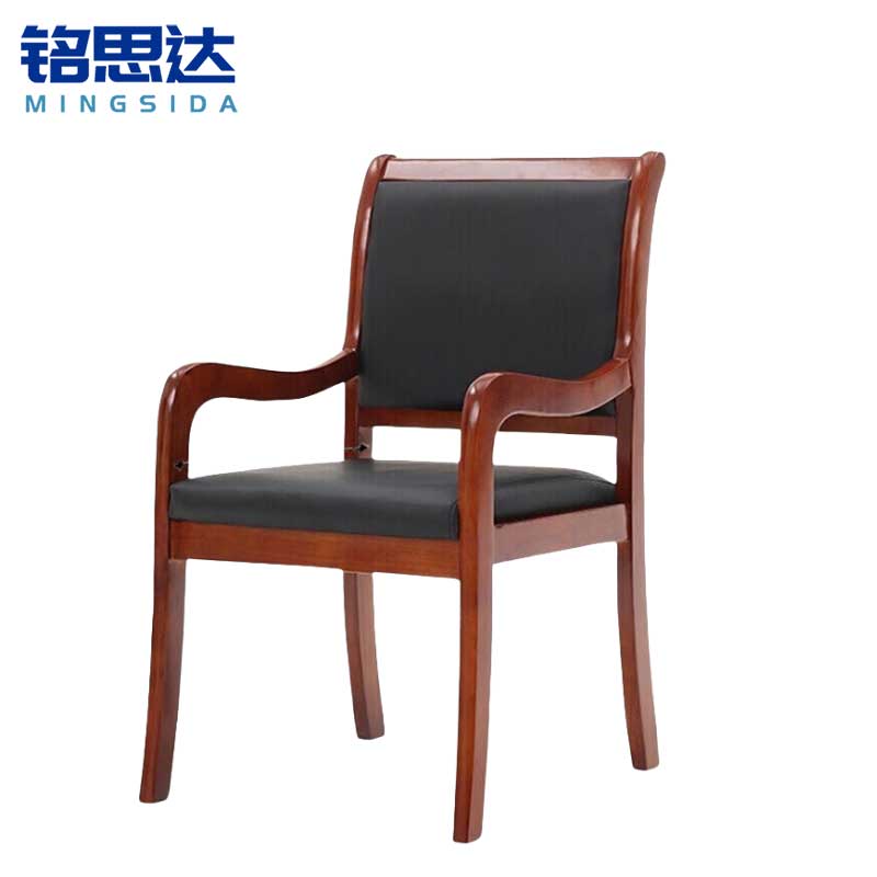 铭思达实木会议椅带扶手把高清大图