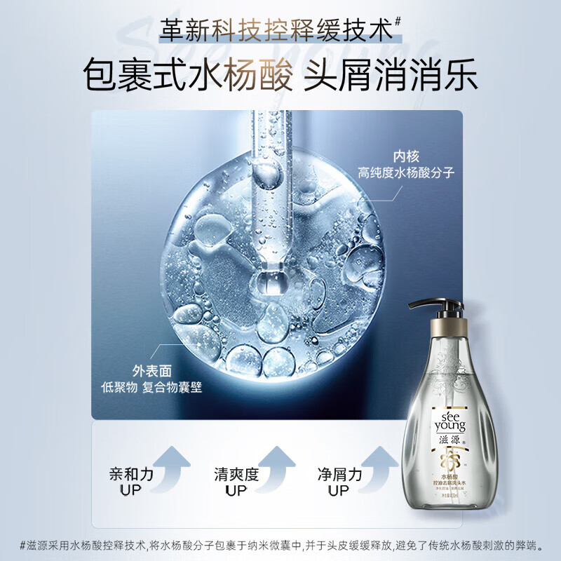 滋源水杨酸控油去屑洗头水400ml(单位:瓶)钢琴白高清大图