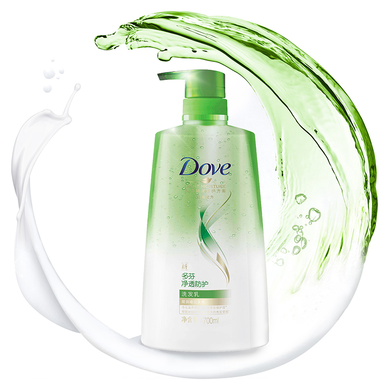 多芬(Dove)洗发水 轻润系列洗发乳 净透防护700ml[联合利华]