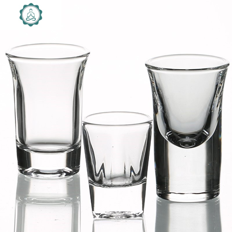 50只装玻璃白酒杯家用套装2两酒杯小号一口杯创意杯酒盅分酒器封后c款