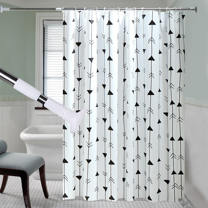 卫生间浴帘防水隔断帘浴室挂帘加厚窗帘布简易淋浴房浴帘套装三维工匠