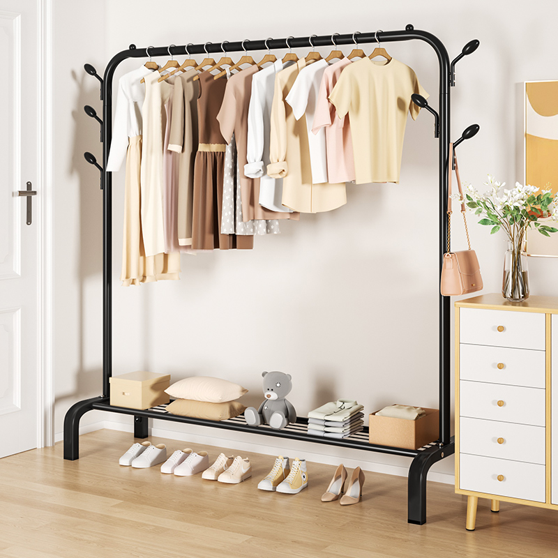 [补贴10%]简易晾衣架落地折叠阳台晒衣服架子家用卧室家用晾衣杆折叠挂衣架高清大图