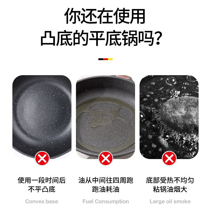 荣事达(Royalstar)316不锈钢平底锅30cm抗菌无涂层双面不粘家用牛排煎锅煎蛋煤气灶电磁炉RA12210211