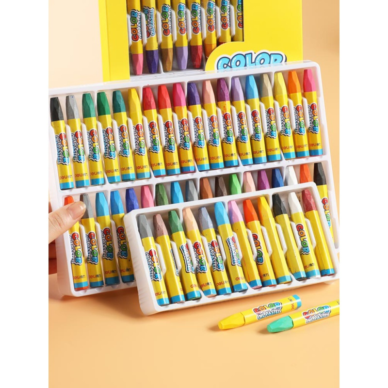 得力 Deli 油画棒儿童蜡笔套装幼儿园安全12 24 36色的可水洗幼儿画画笔彩色彩笔涂色油彩笔绘画白色腊笔 彩棒报价 参数 图片 视频 怎么样 问答 苏宁易购