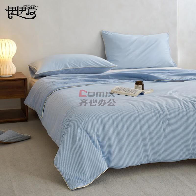 伊伊爱 BZ0LFS2301098 150*200cm 无印风凉感针织夏凉被 1 件/条 (单位:条) 无印风-海蓝_图片