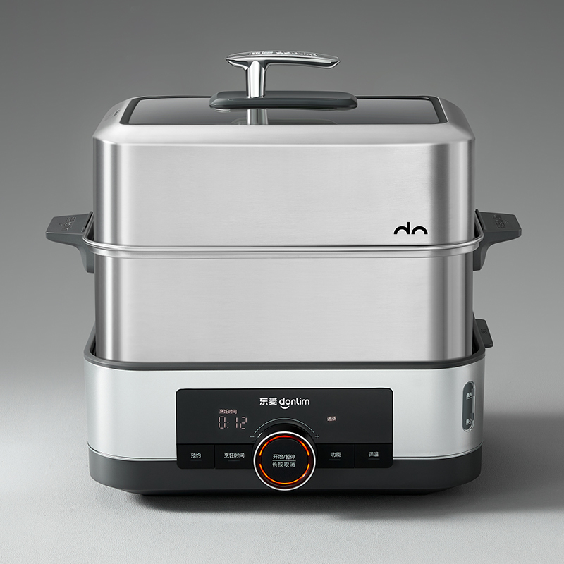 东菱(Donlim)【国家补贴】电蒸锅炖蒸煮一体多功能锅双层12L大容量不锈钢陶瓷汽锅鸡高温速蒸预约保温DL-1005