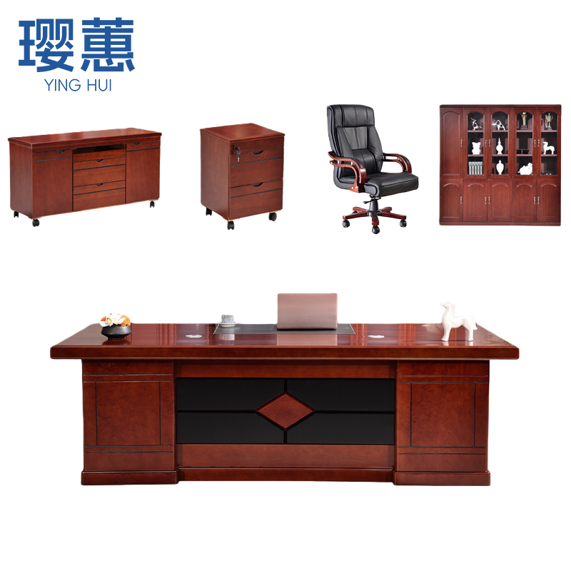 璎蕙 办公桌160cm+柜椅套高清大图