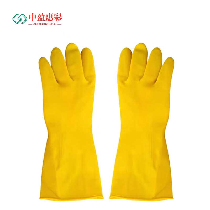 中盈惠彩 家务防水橡胶手套GJST8 28*13.5CM M号 双高清大图
