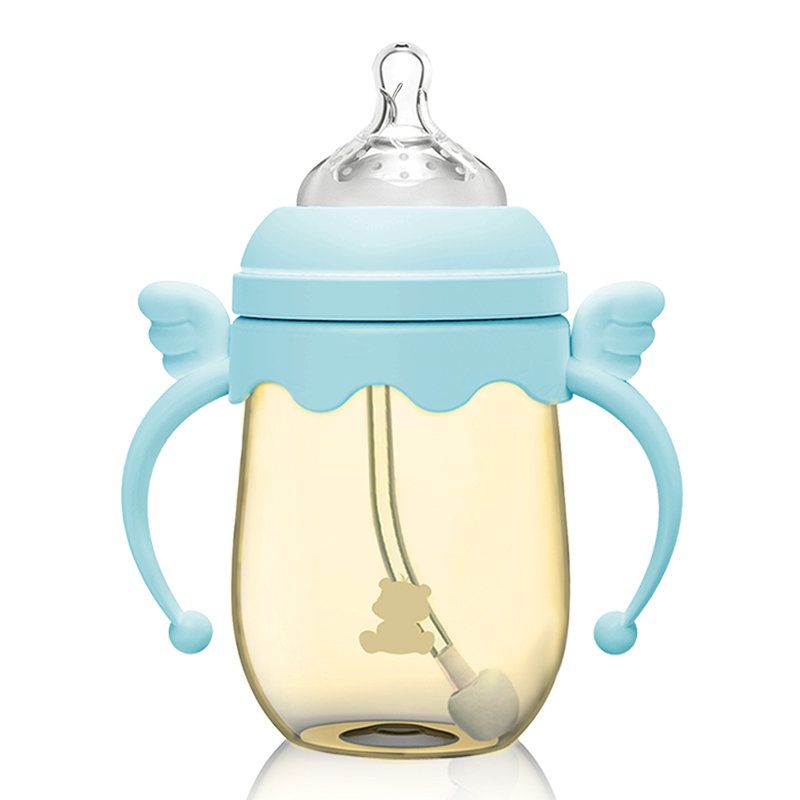 小白熊(Snow Bera)天使PPSU吸管奶瓶260ml(蓝) 09389