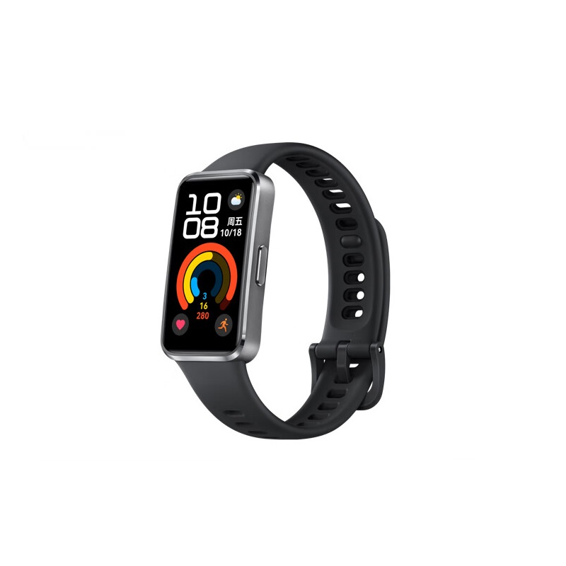 华为擎云 HA5A0 智能手环 羽砂黑氟橡胶表带高清大图