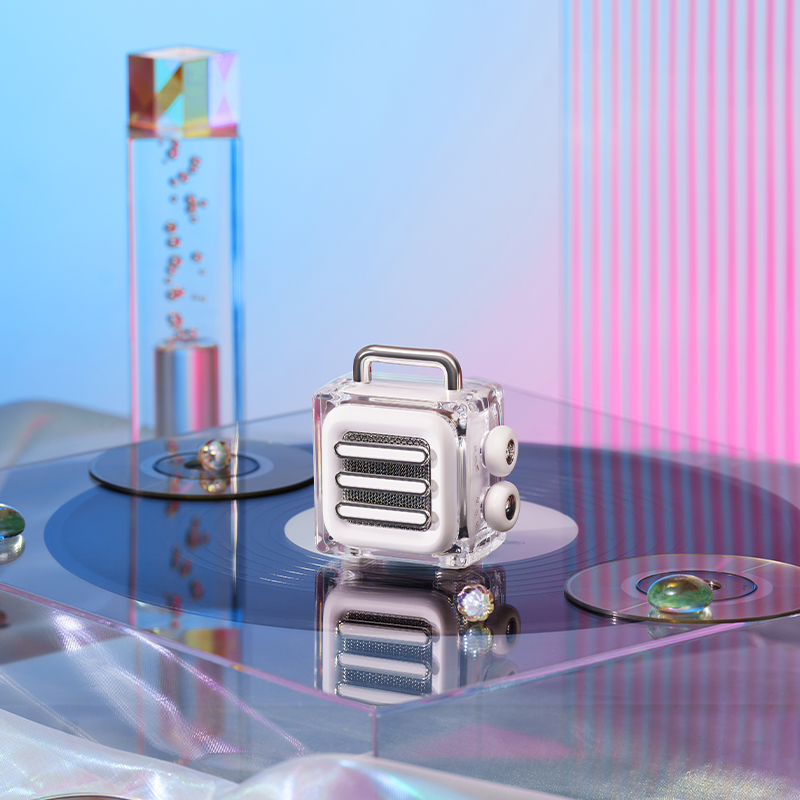 猫王收音机猫王音响冰块音响家用户外掌上小音响无线便携迷你小音响蓝牙音箱高保真防水生日礼物 皓月白高清大图