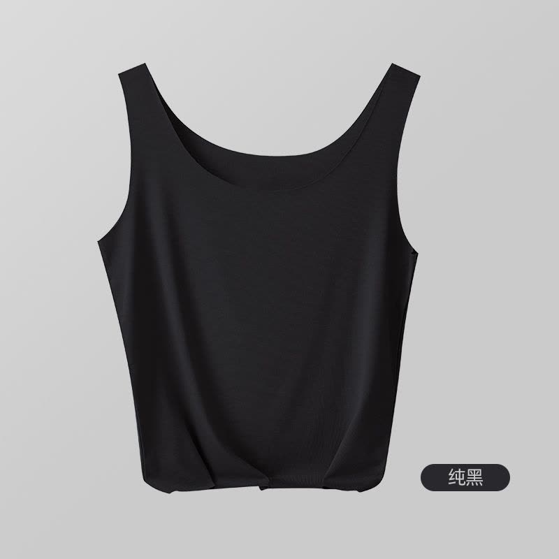 猫人无痕女士背心女莫代尔夏季冰丝吊带可调节肩带内搭打底上衣女图片