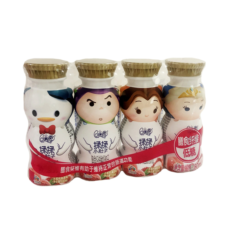 qq星揉揉小肚子膳食纤维酸奶饮品水蜜桃桑葚味180ml4