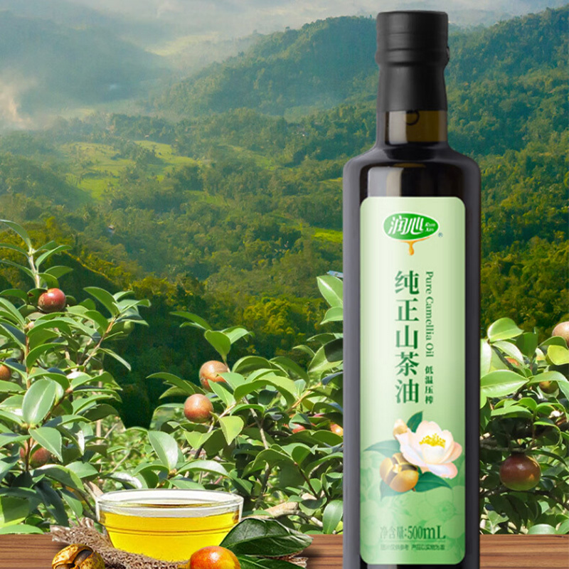 润心纯正山茶油轻脂肪易吸收多维营养不油腻不聚酯500ml*2高清大图