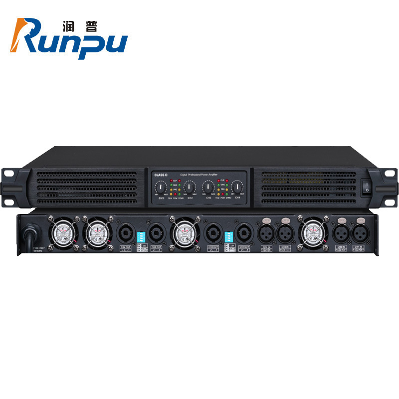 润普Runpu RP-GFG4M-1Q 国产化专业音频系统音箱音响工程功放1U4通道1000W大功率数字功放