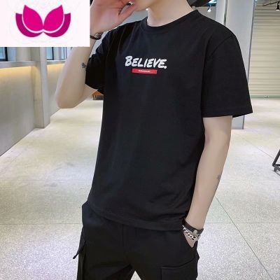 七斓夏季半袖t恤男短袖上衣潮流衣服修身短袖休闲2022新款体恤打底衫 1018短袖黑色 L