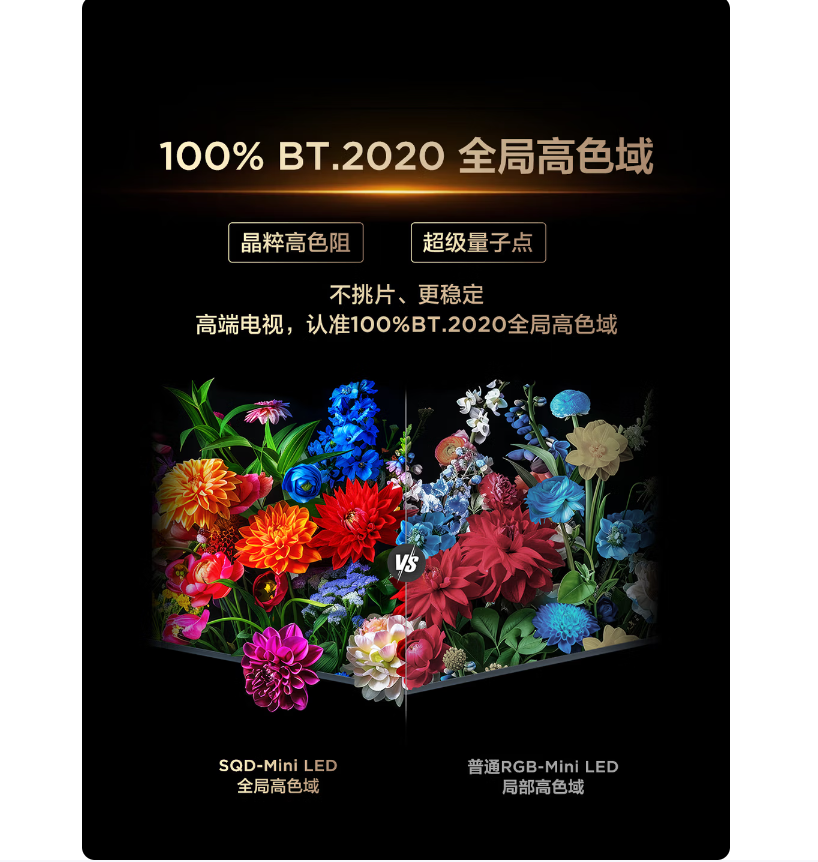 TCL电视 98T7M Ultra 98英寸 SQD-MiniLED 100%全局高色域 超级蝶翼星曜屏高清大图