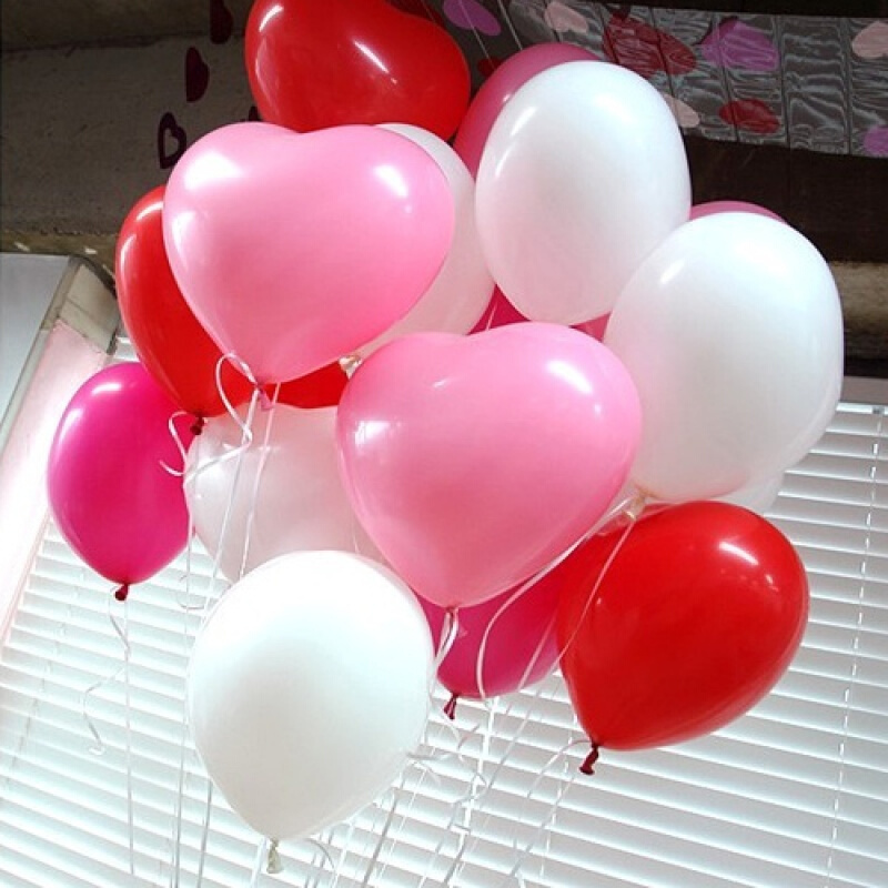 加厚爱心形气球婚庆布置结婚生日情人节表白派对婚房装饰生活日用创意