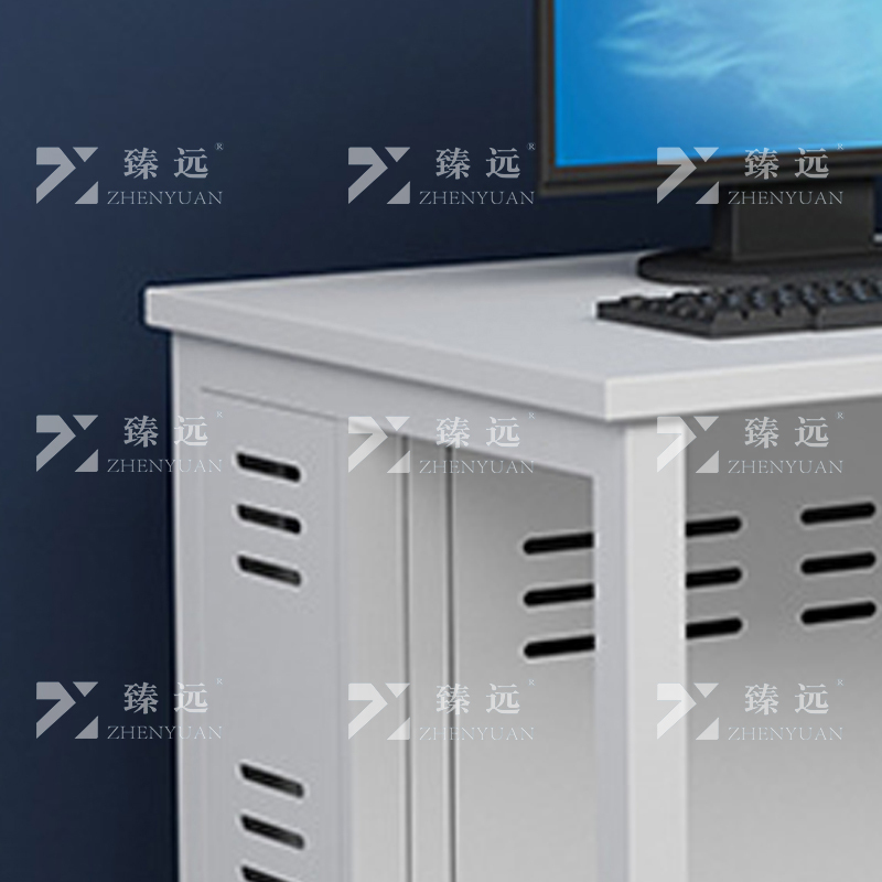 臻远 钢架电脑桌培训桌机房电脑桌学习桌课桌 双人位B款