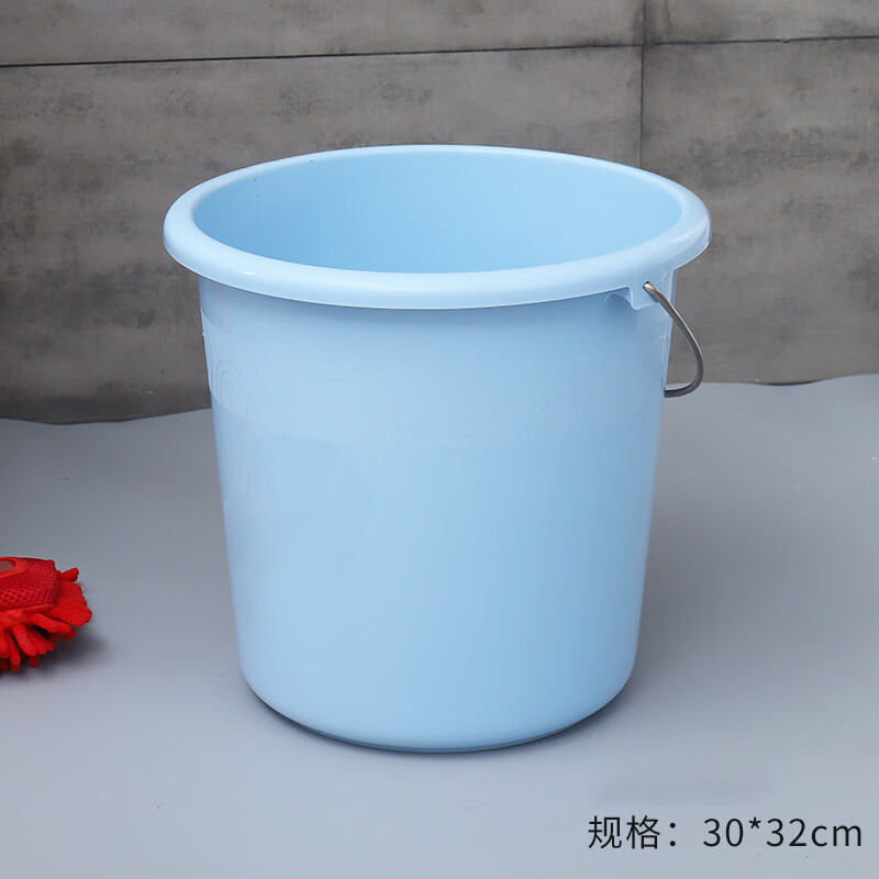 庄太太 18L蓝色34*32cm 加厚洗衣塑料水桶手提装水大红色塑料桶盆桶