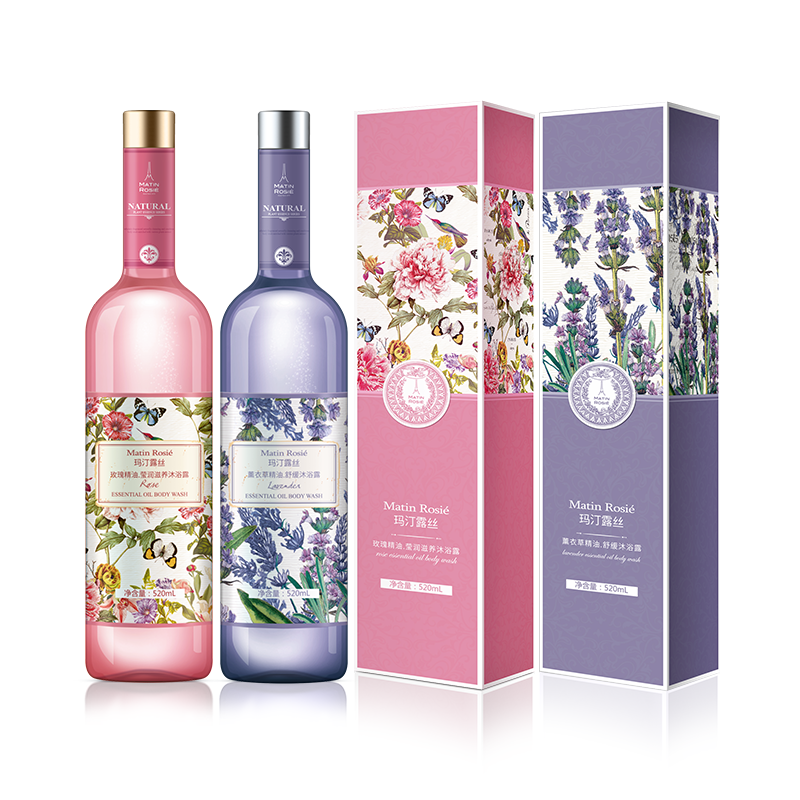 玛汀露丝(Matin Rosie)沐浴露玫瑰精油&薰衣草精油沐浴露组合装(520ML+520ML) 莹润美肌 滋养呵护