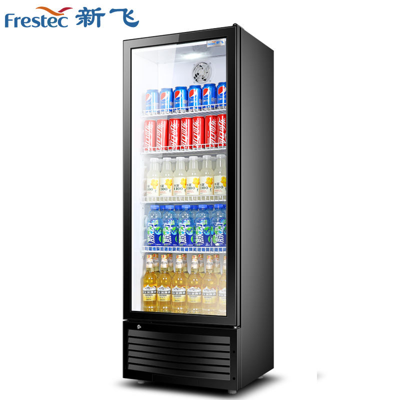 新飞(Frestec)商用展示柜冷藏保鲜饮料超市便利店冰箱单门立式冰柜水果蛋糕食品留样柜 循环制冷 无灯箱高端 320L