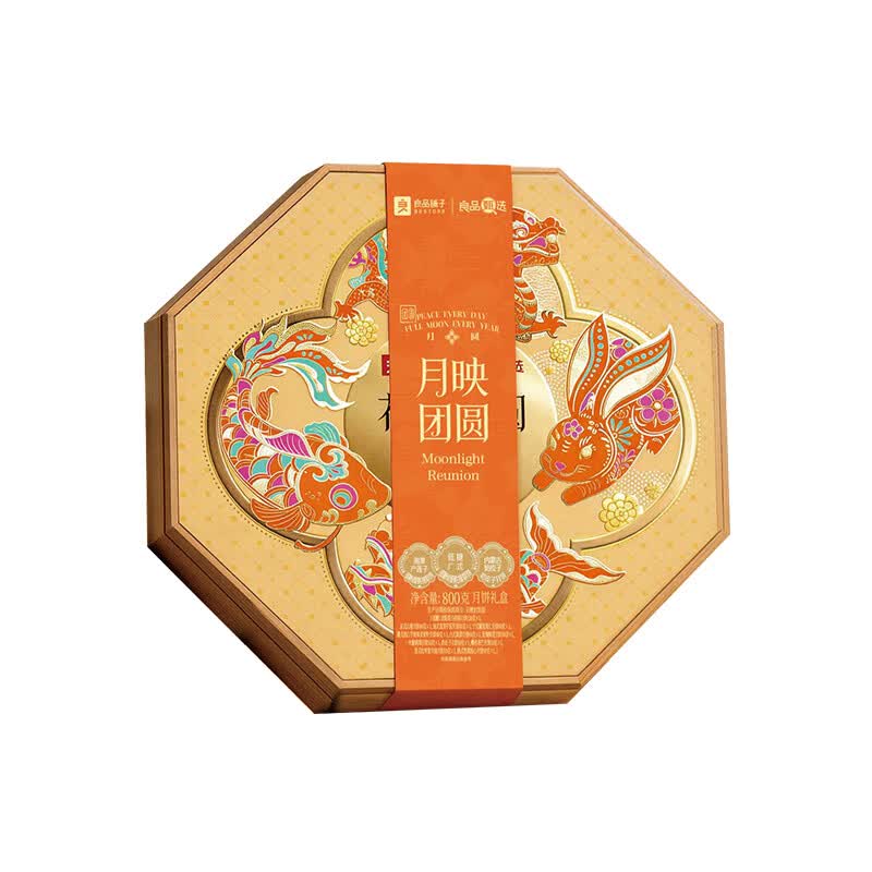 良品铺子 月饼礼盒 多口味组合 九州珍味月-月映团圆800g(12味12枚)高清大图